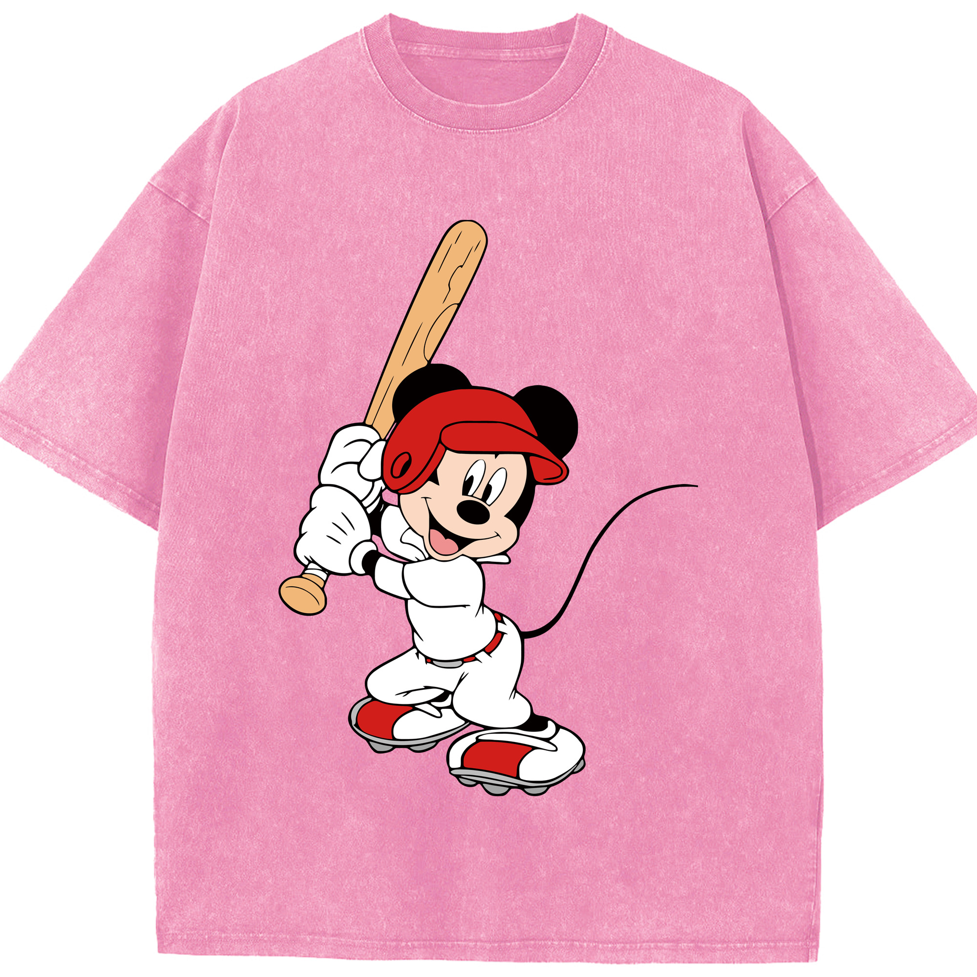 （画像用） ミッキーマウス Mickey Mouse 綿100% ヴィンテージ風 半袖Tシャツ（フロントプリント）